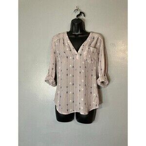Maurices sheer gray/purple arrow design blouse